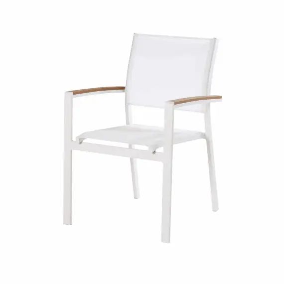 Fauteuil de jardin en aluminium blanc Fuji
