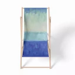 Chaise longue pliable bois de hêtre bleu