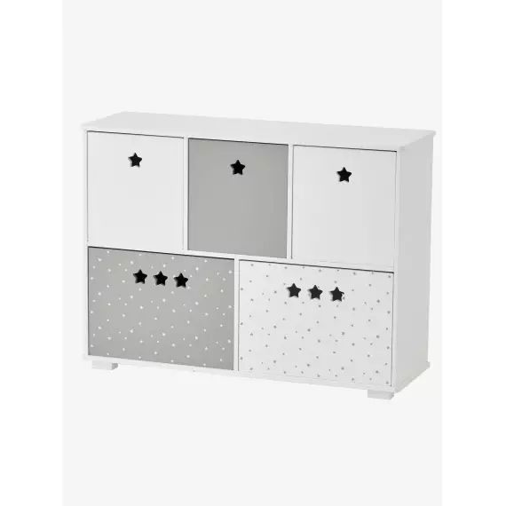 Meuble de rangement 5 bacs LIGNE SIRIUS blanc/gris