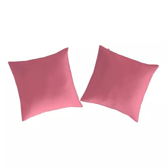 2 Taies d&rsquo;oreiller en coton  80×80 cm rose foncé