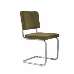 Chaise design en tissu vert