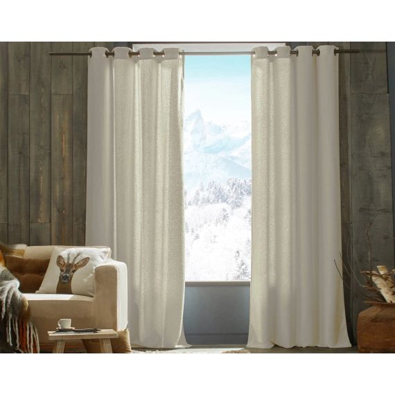 Rideau 135×250 en polyester beige crème