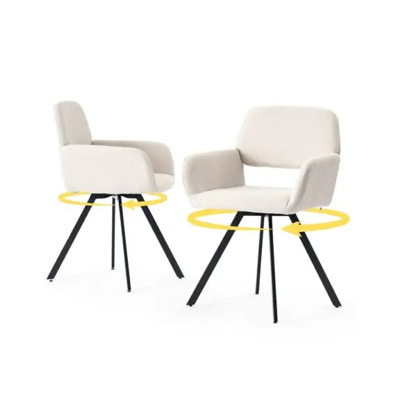 Lot de 2 Chaises de salle à manger scandinaves en velours vert sapin
