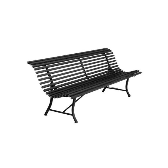 Banc avec dossier Louisiane en Métal, Acier électrozingué – Couleur Noir – 200 x 115.68 x 80 cm – Designer Studio