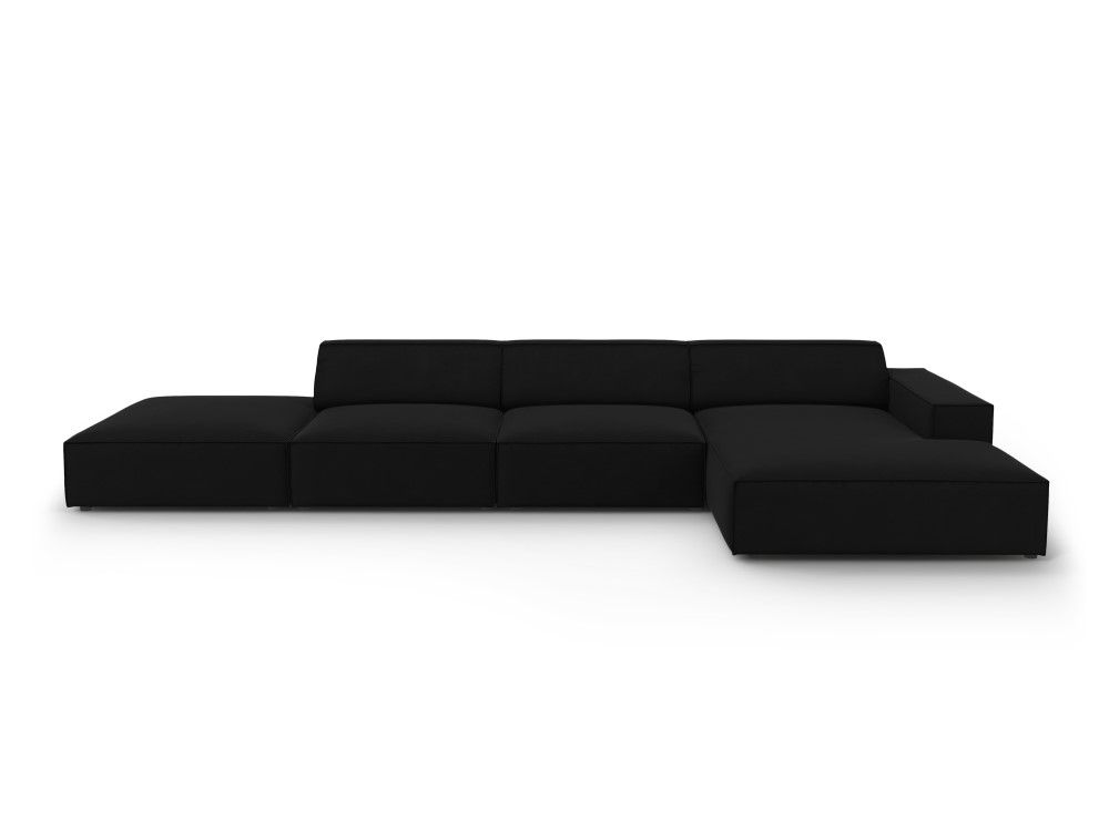 Canapé d’angle 5 places en velours noir