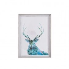 Tableau décoratif cerf bleu 30 x 40 cm