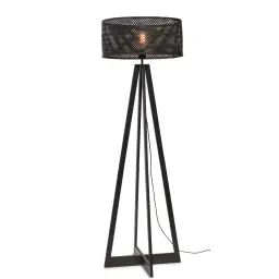 Lampadaire bambou abat-jour bambou noir, h. 145cm