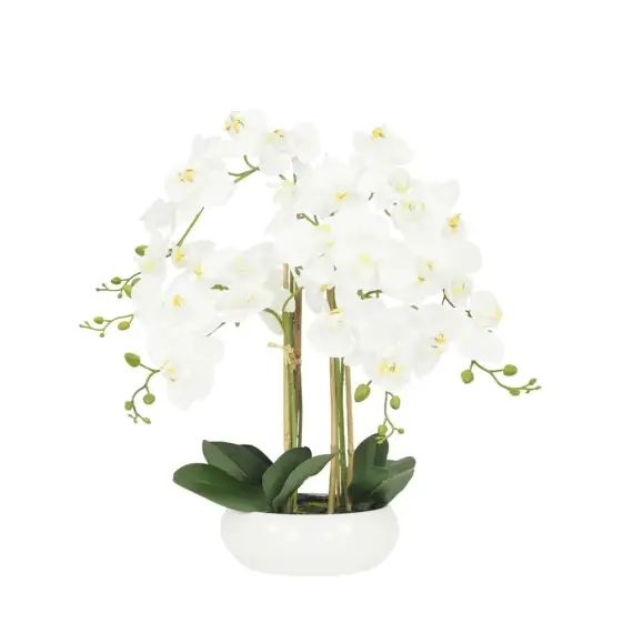 Plante Fleur Artificielle Orchidée Toucher Naturel, H.55cm