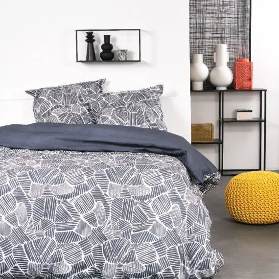 Parure de lit en Coton Blanc 240×260 cm