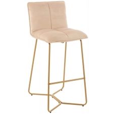 Chaise de bar en pierre métal/textile beige