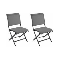 Chaises pliante jardin en aluminium elegance (lot de 2) gris