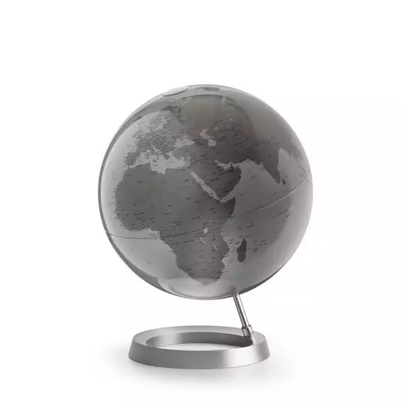 VISION SILVER – Globe terrestre de design, textes en anglais