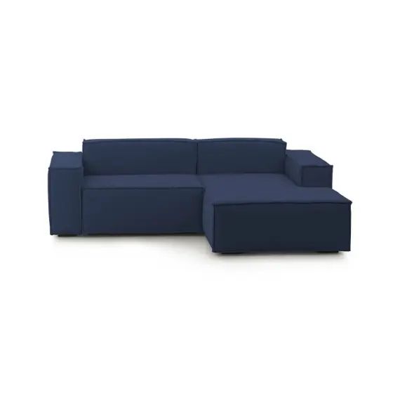 Canapé d&rsquo;angle 2 places en tissu bleu
