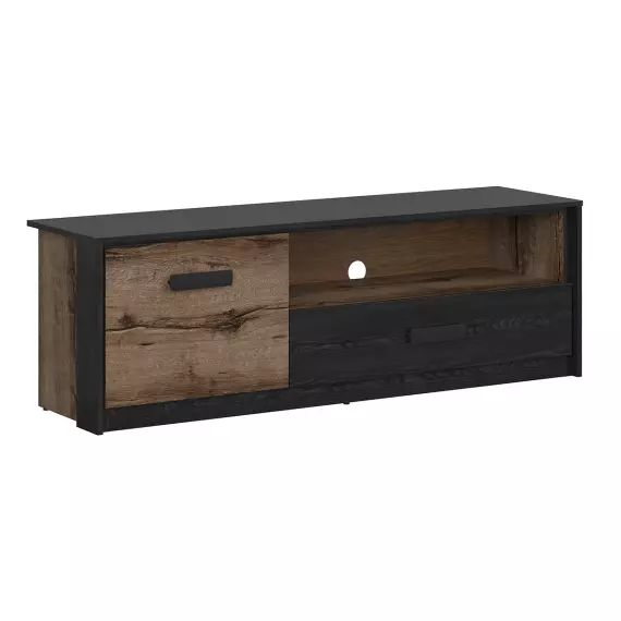 Meuble tv 1 porte 1 tiroir 150 cm naturel