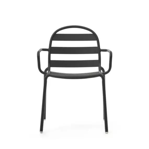 Joncols – Lot de 4 chaises de jardin en acier – Couleur – Gris