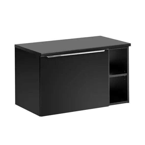 Meuble sous-vasque 80cm 2 niches noir