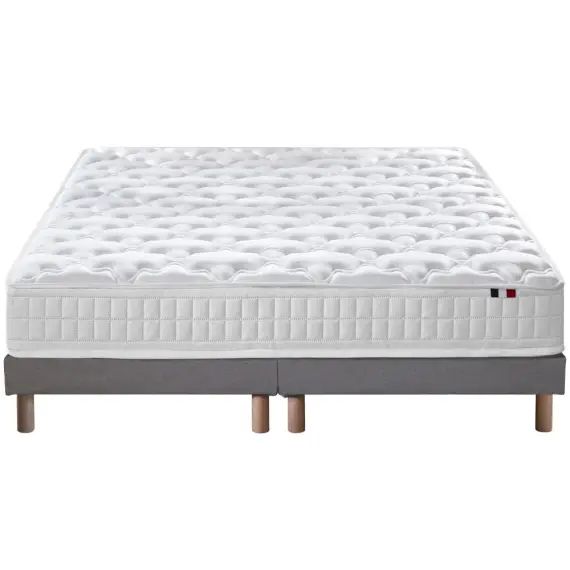 Pack Ensemble Matelas Ressorts Sommier Couette Oreillers 2x80x200