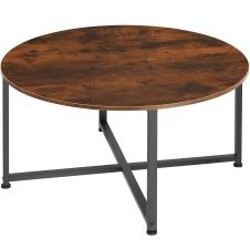 Table basse ABERDEEN 88,5x47cm effet bois foncé industriel