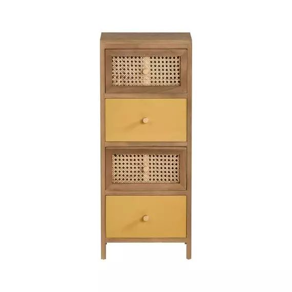 Tour 4 tiroirs USHUAIA Naturel et jaune