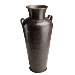 Vase alu avec anses couleur cuivre noir antique H100cm
