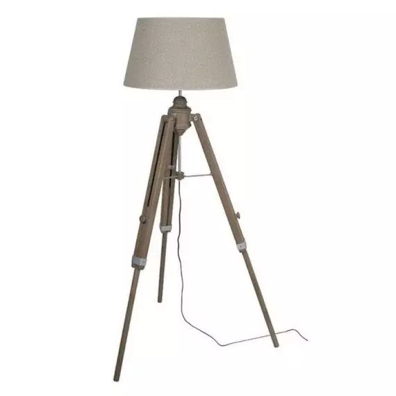 AUGUSTIN-Lampadaire Trépied Bois & Tissu H160cm