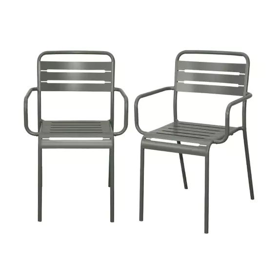 Lot de 2 fauteuils de jardin, savane