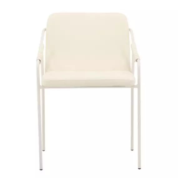 Lot de 2 chaises tendance en simili blanc