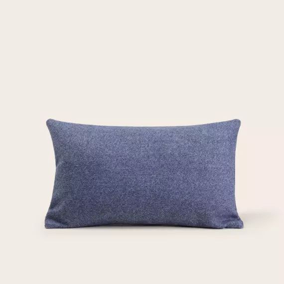 Housse de coussin NERIO chiné bleuté – BLEU