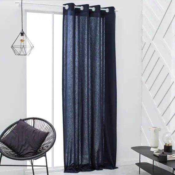 Rideau en Coton Bleu marine 140×240 cm