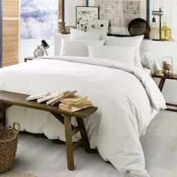 Housse de couette flanelle blanc 220×240 cm