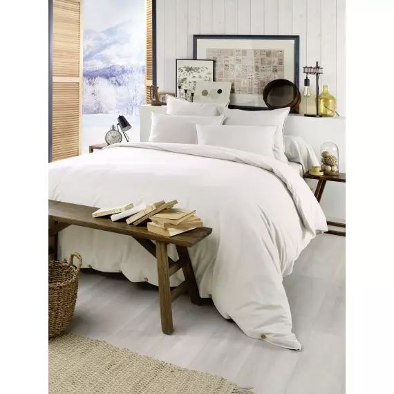 Housse de couette flanelle blanc 220×240 cm