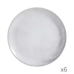 Set de 4 assiettes plates en céramique blanche - Fjord – Decoclico