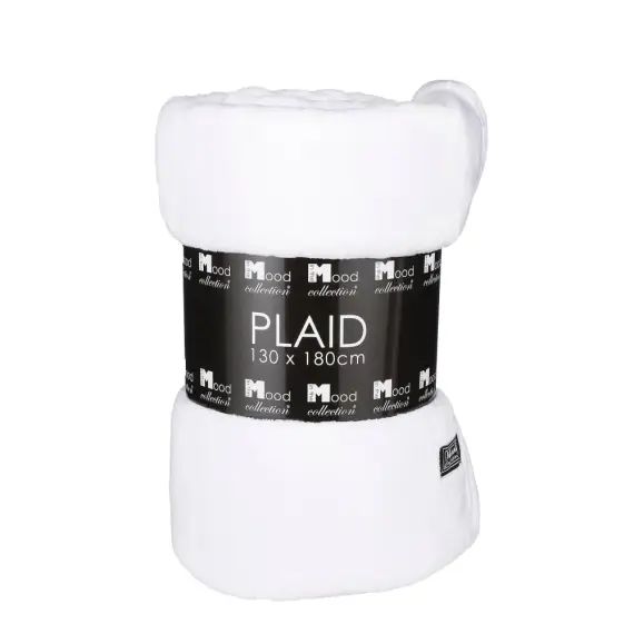 Plaid polaire blanc cassé 180×130