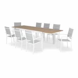 Ensemble de table de jardin 300/200×100 cm et 8 chaises