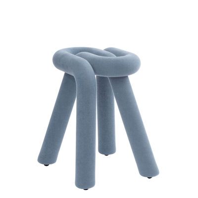 Tabouret Bold en Tissu, Acier – Couleur Bleu – 36 x 39 x 46.5 cm – Designer Big Game
