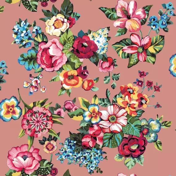 Toile de transat prête à poser imprimé fleuri rose