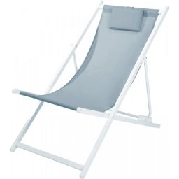 Chaise longue pliante chilienne blanc et bleu 91x61x101cm