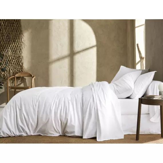 Housse de couette percale lavée Bohème BLANC DES VOSGES