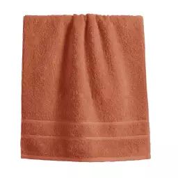 Drap de bain 100×150 orange terracotta en coton