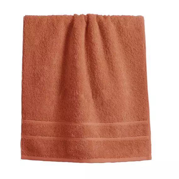 Drap de bain 100×150 orange terracotta en coton