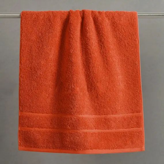 Drap de bain 100×150 orange terracotta en coton