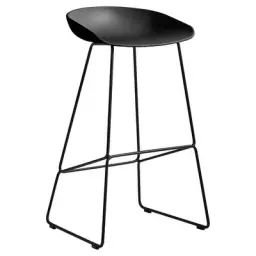 Tabouret de bar About a stool en Plastique, Polypropylène recyclé – Couleur Noir – 50 x 48 x 85 cm – Designer Hee Welling