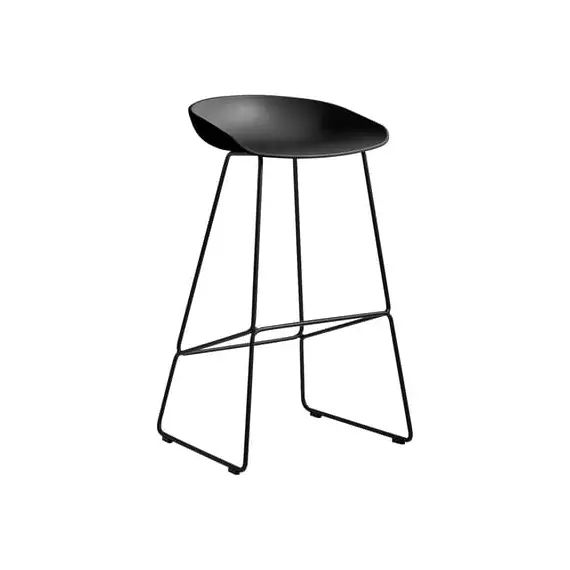 Tabouret de bar About a stool en Plastique, Polypropylène recyclé – Couleur Noir – 50 x 48 x 85 cm – Designer Hee Welling