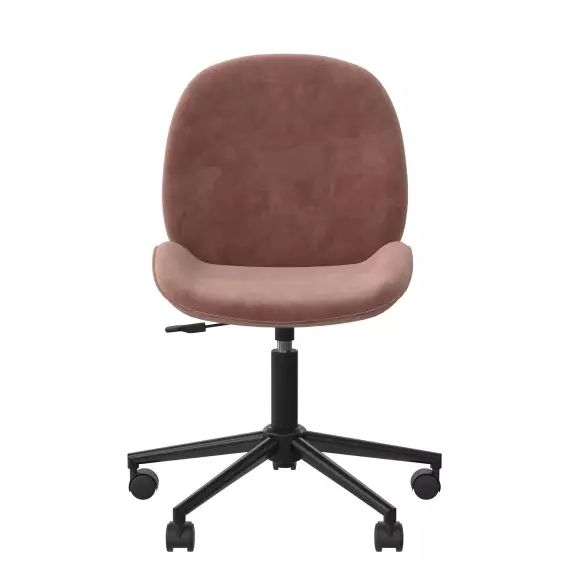 Chaise de bureau en velours rose
