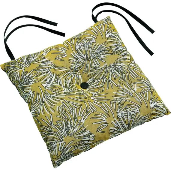 Galette de chaise  en coton gold 38 x 38 x 3