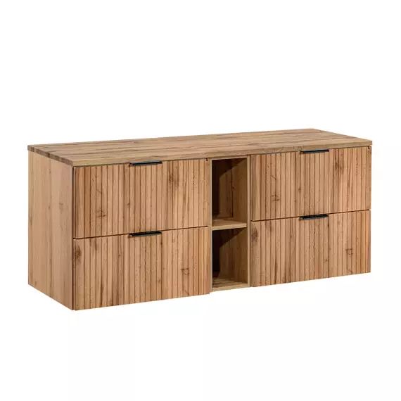 Meuble sous-vasque 140cm 2 niches naturel