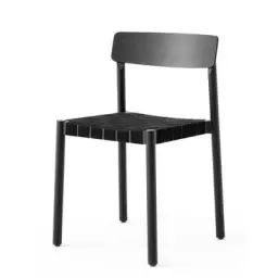 Chaise empilable Betty en Tissu, Lin – Couleur Noir – 51 x 65.11 x 77 cm – Designer Jakob Thau