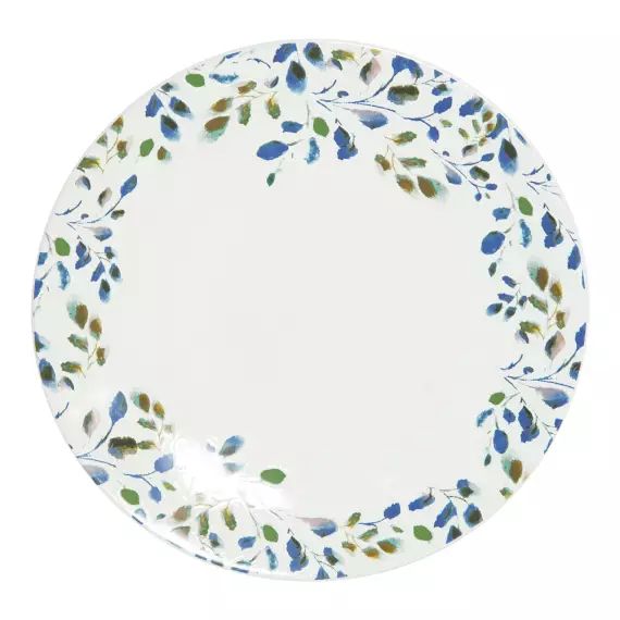 Lot de 6 assiettes plate   27 cm  en grès  décoré