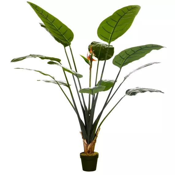 Plante artificielle Strelitzia H. 180 cm lichen pot inclus