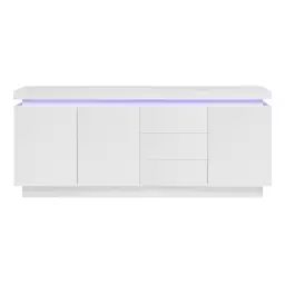 Buffet LED 3 portes 3 tiroirs COLORS blanc